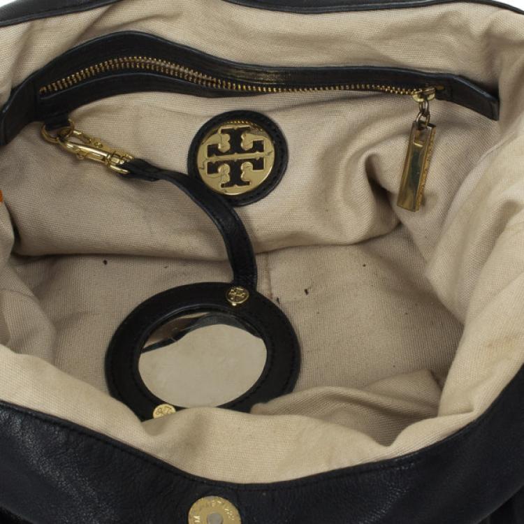 Pre Owned Tory Burch Black Leather Hobo
