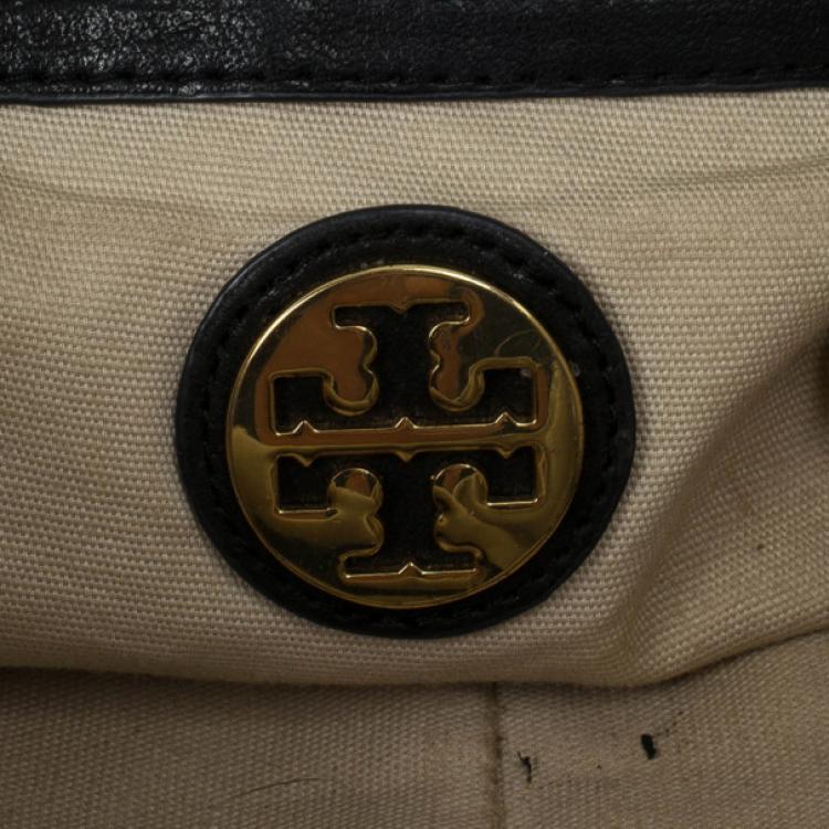 Pre Owned Tory Burch Black Leather Hobo