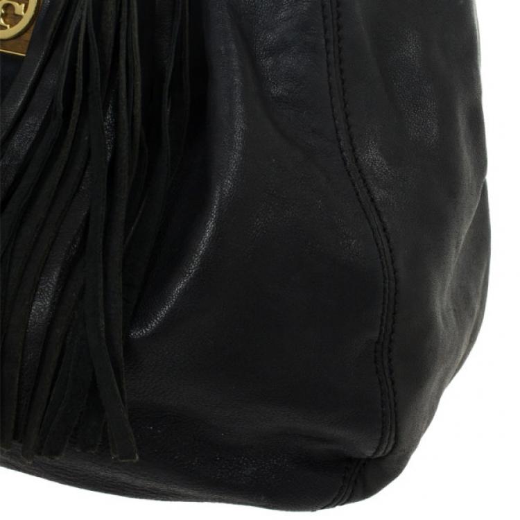 Pre Owned Tory Burch Black Leather Hobo