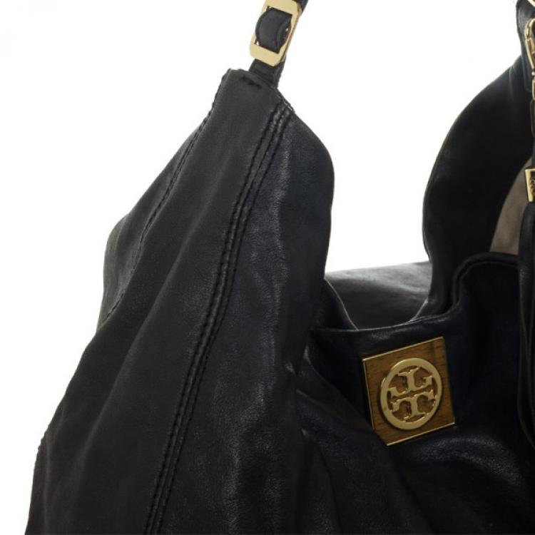 Pre Owned Tory Burch Black Leather Hobo