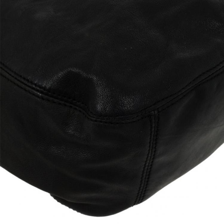 Pre Owned Tory Burch Black Leather Hobo