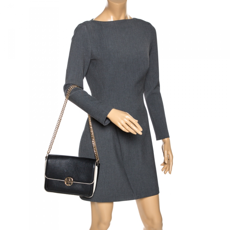 Pre Owned Tory Burch Black Leather Chelsea Shoulder Bag