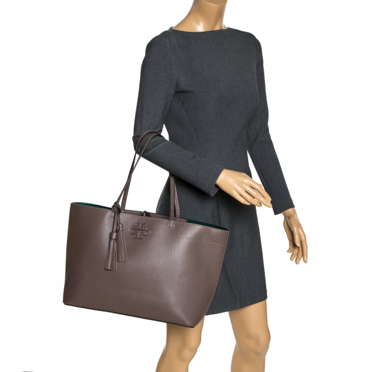 Tory Burch Light Brown Pebbled Leather McGraw Tote Tory Burch | TLC