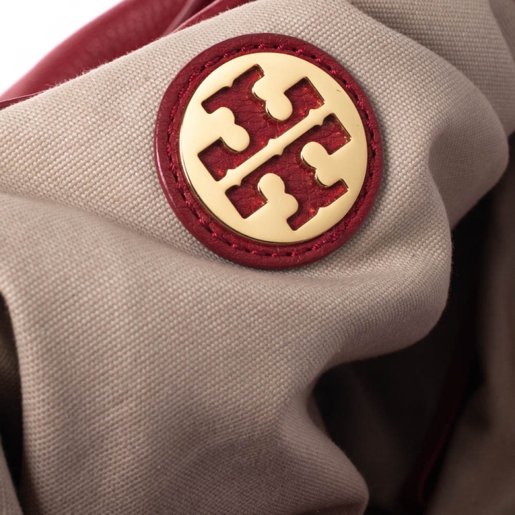 Pre Owned Tory Burch Red Leather Amanda Hobo