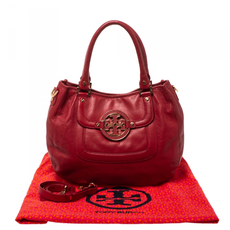 Pre Owned Tory Burch Red Leather Amanda Hobo
