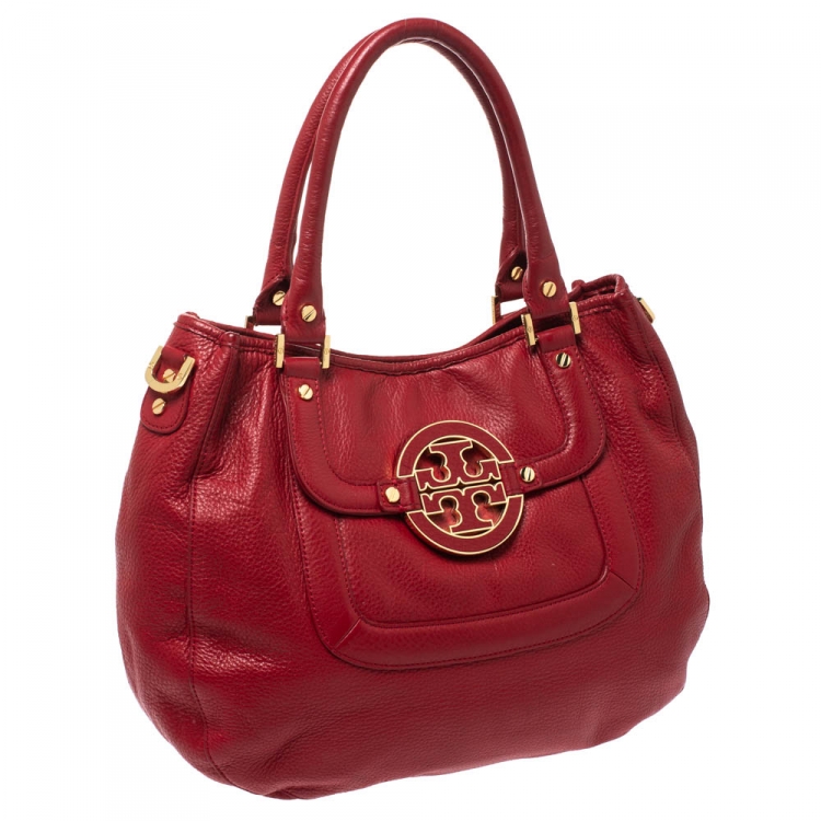 Pre Owned Tory Burch Red Leather Amanda Hobo