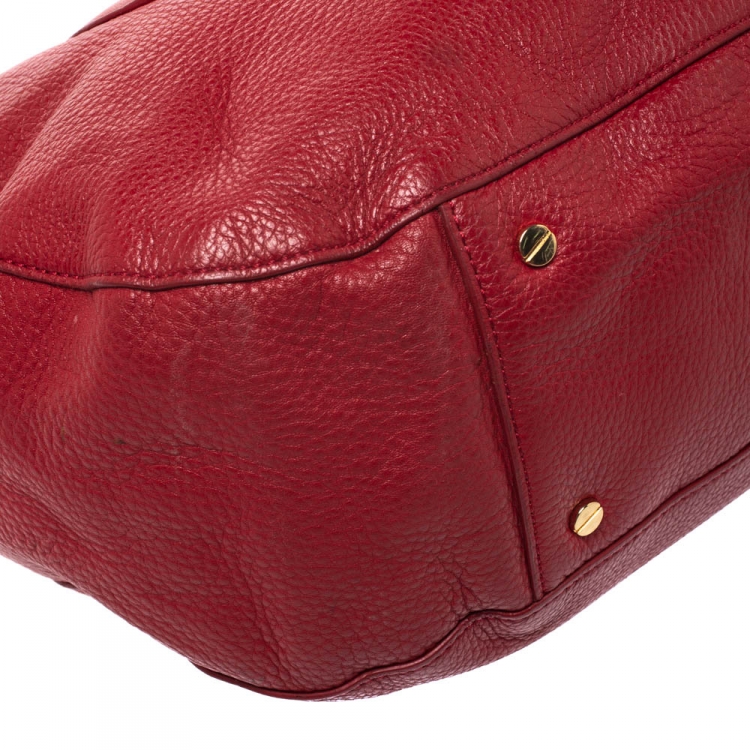 Pre Owned Tory Burch Red Leather Amanda Hobo