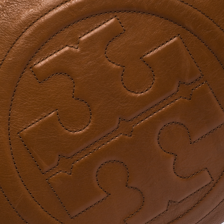 Pre Owned Tory Burch Tan Leather Bombe Tote