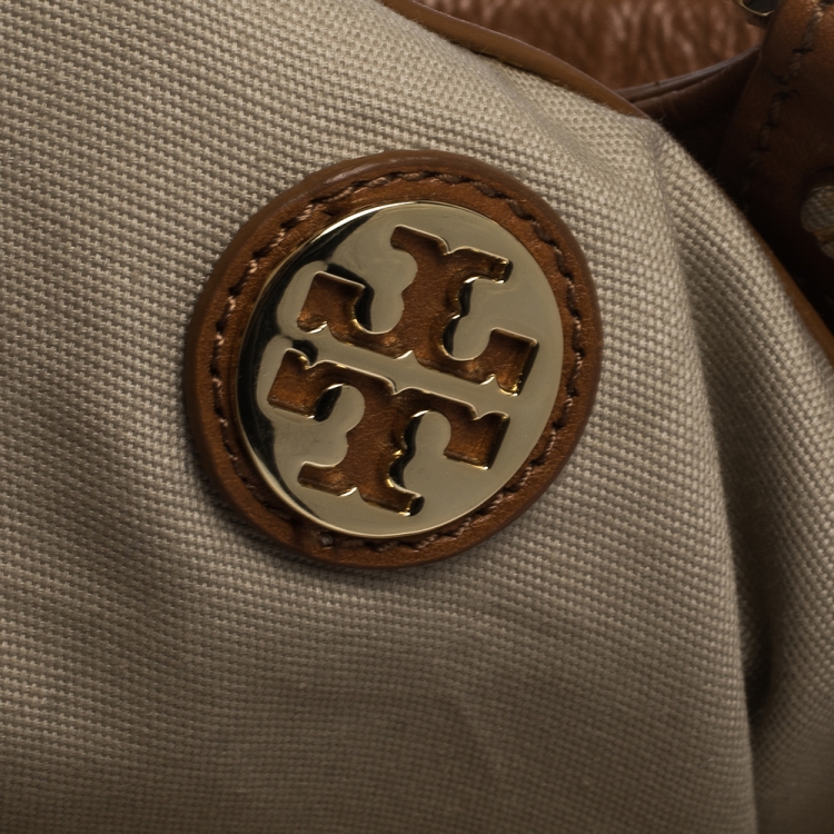 Pre Owned Tory Burch Tan Leather Bombe Tote