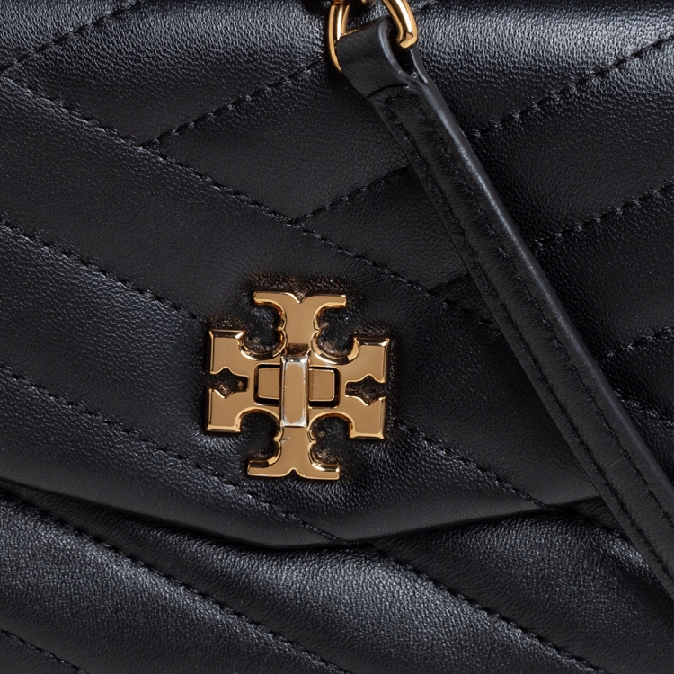 Pre Owned Tory Burch Black Quilted Leather Kira Crossbody Bag