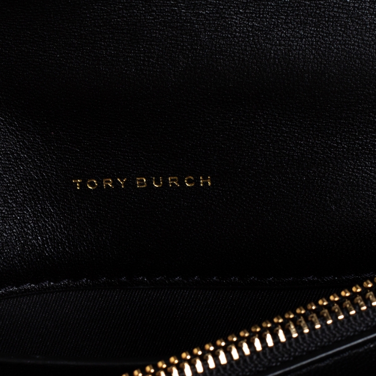 Pre Owned Tory Burch Black Quilted Leather Kira Crossbody Bag