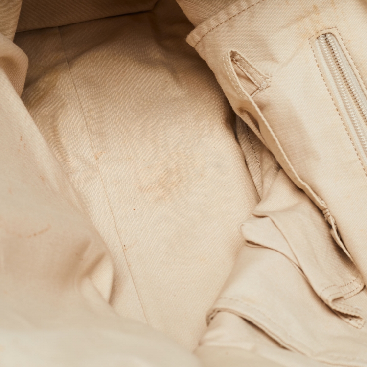 Pre Owned Tory Burch Blue Nylon and Leather Ella Tote