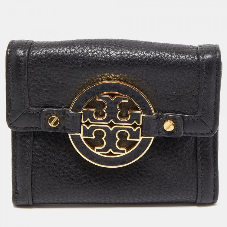 Tory Burch Black Leather Amanda Compact Wallet Tory Burch | The Luxury ...