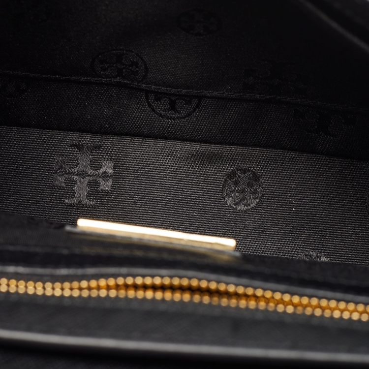 Pre Owned Tory Burch Black Saffiano Leather Emerson Shoulder Bag