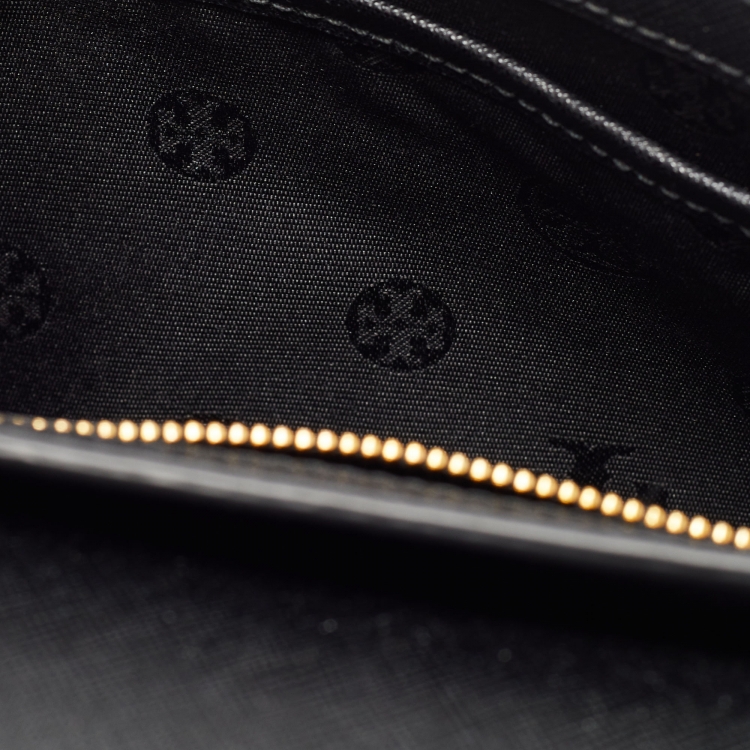 Pre Owned Tory Burch Black Saffiano Leather Emerson Shoulder Bag