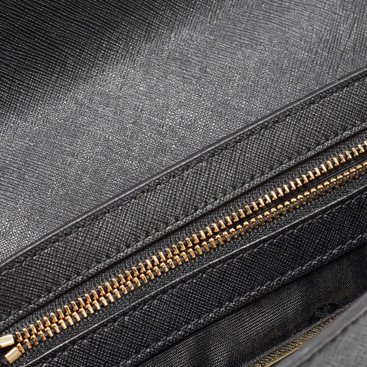 Pre Owned Tory Burch Black Saffiano Leather Emerson Shoulder Bag