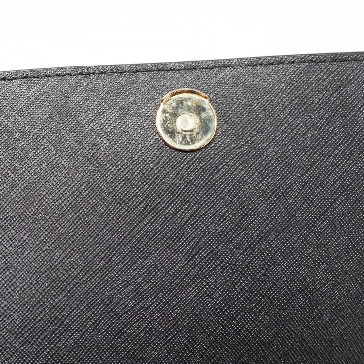 Pre Owned Tory Burch Black Saffiano Leather Emerson Shoulder Bag