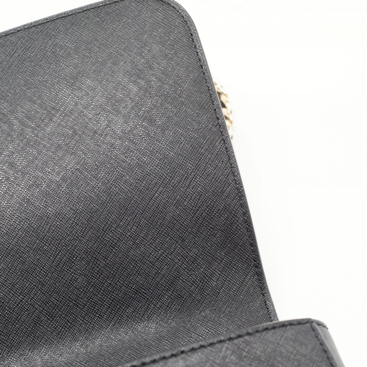 Pre Owned Tory Burch Black Saffiano Leather Emerson Shoulder Bag