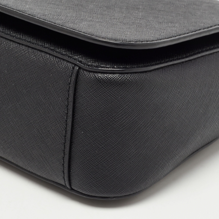 Pre Owned Tory Burch Black Saffiano Leather Emerson Shoulder Bag