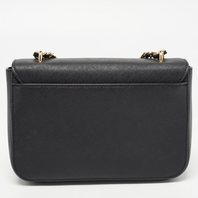 Pre Owned Tory Burch Black Saffiano Leather Emerson Shoulder Bag