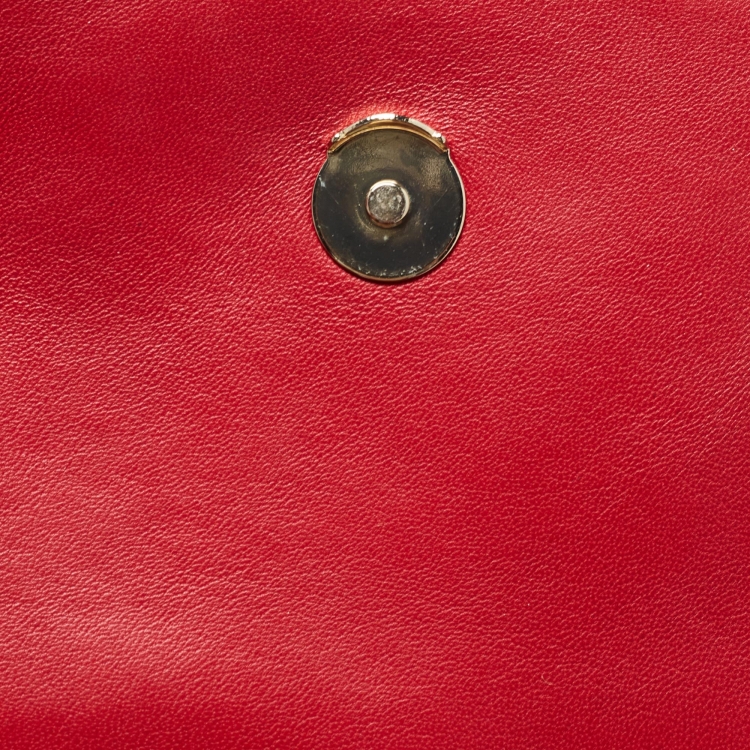 Pre Owned Tory Burch Red Leather Medium Fleming Shoulder Bag