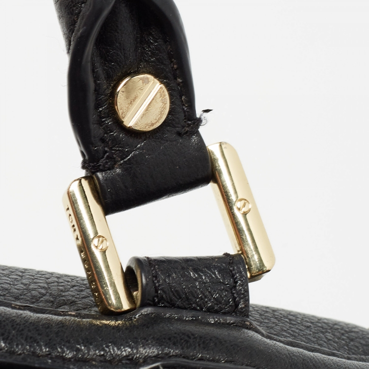 Pre Owned Tory Burch Black Leather Amanda Flap Backpack