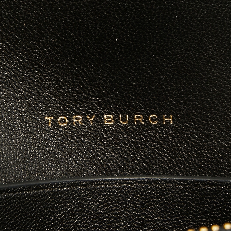 Pre Owned Tory Burch Black Quilted Leather Kira Clutch Bag