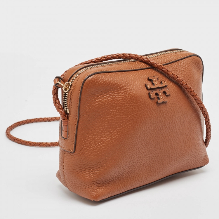 Pre Owned Tory Burch Brown Leather Taylor Crossbody Bag
