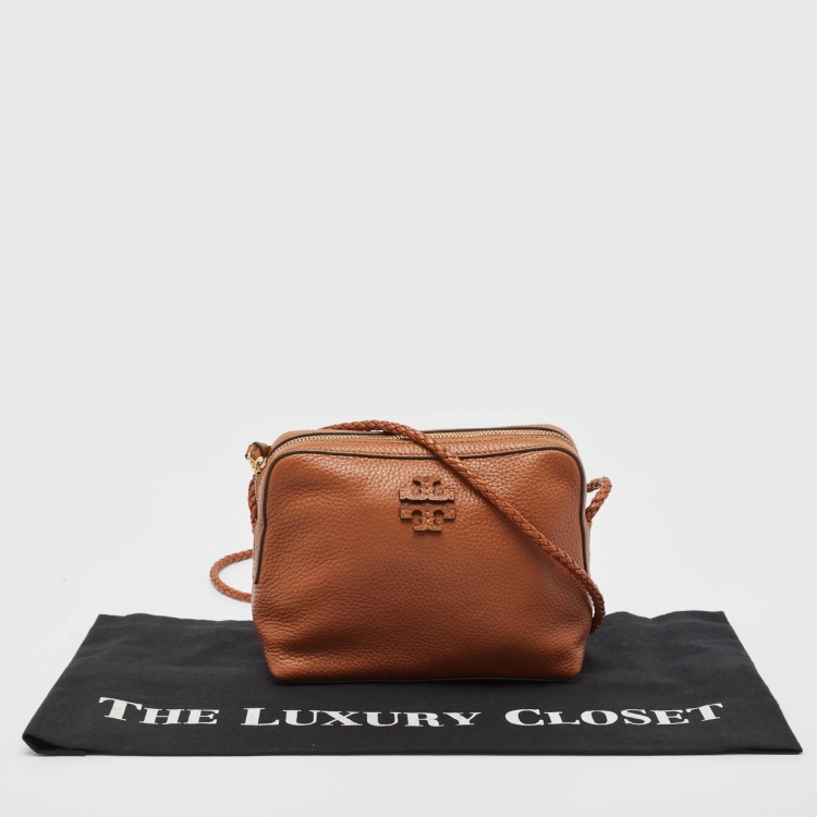 Pre Owned Tory Burch Brown Leather Taylor Crossbody Bag