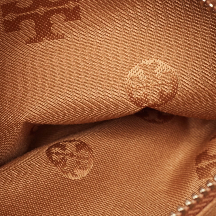 Pre Owned Tory Burch Brown Leather Taylor Crossbody Bag