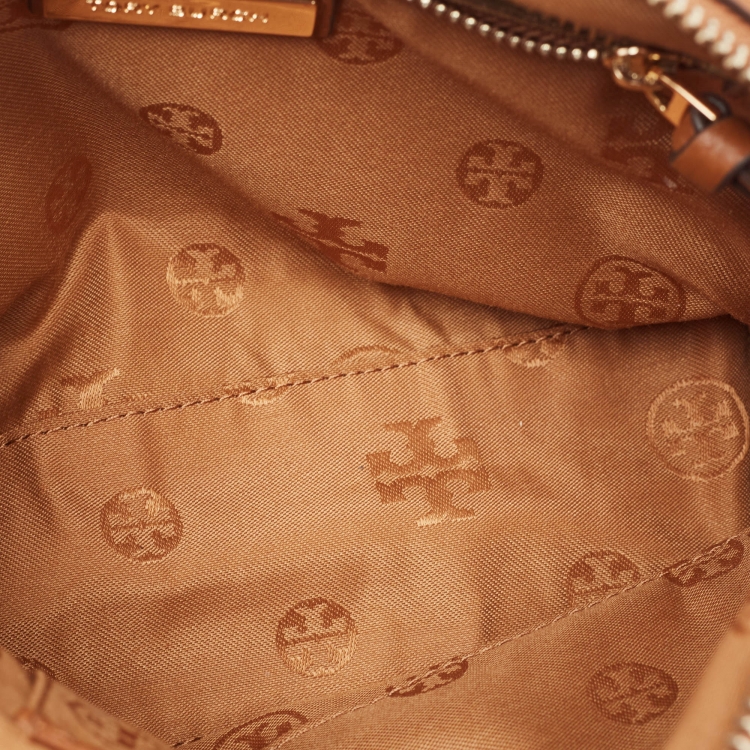Pre Owned Tory Burch Brown Leather Taylor Crossbody Bag