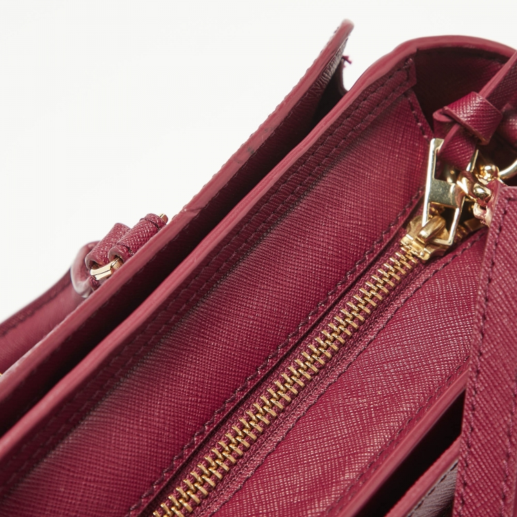Pre Owned Tory Burch Burgundy Leather Robinson Tote