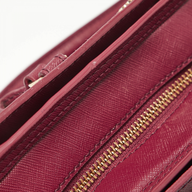 Pre Owned Tory Burch Burgundy Leather Robinson Tote