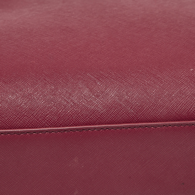 Pre Owned Tory Burch Burgundy Leather Robinson Tote