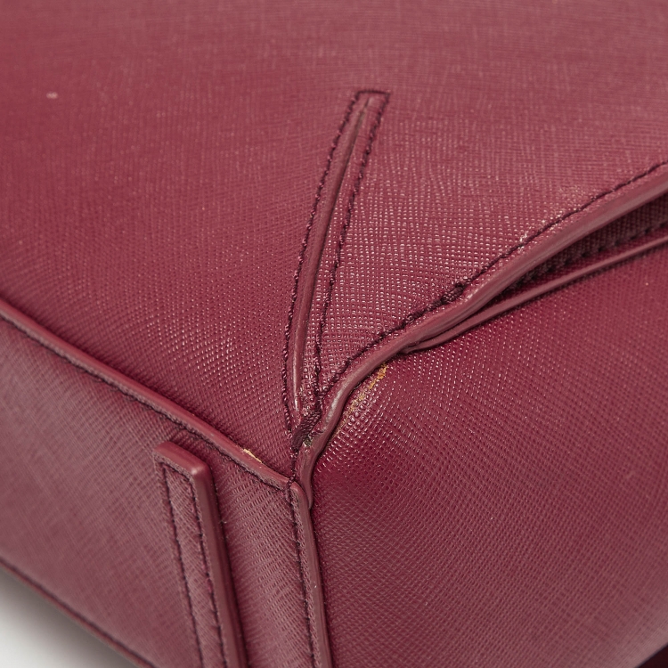 Pre Owned Tory Burch Burgundy Leather Robinson Tote