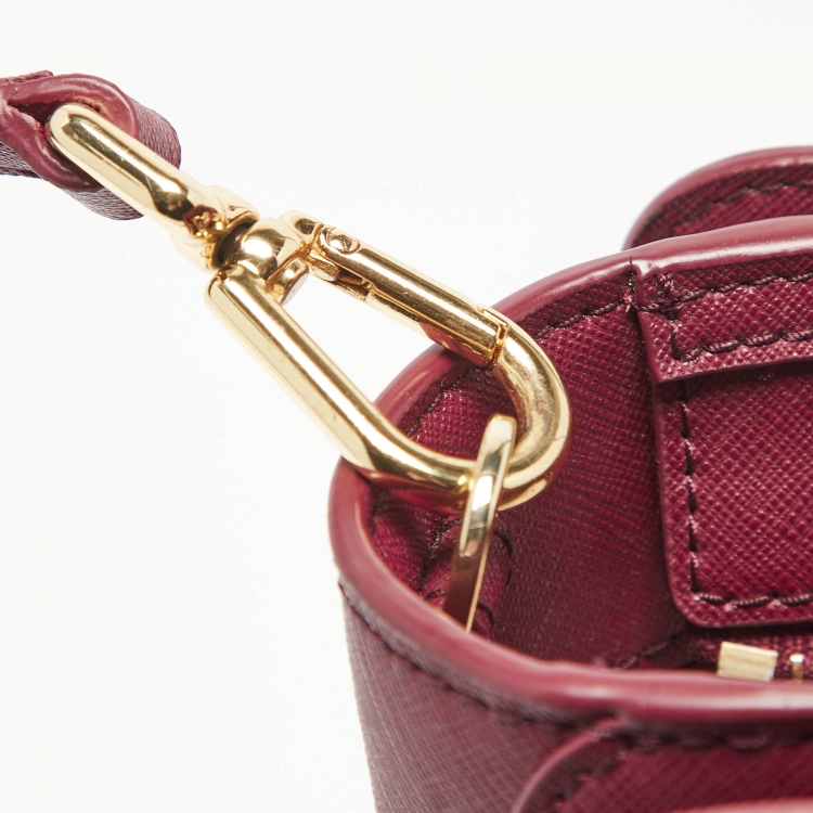 Pre Owned Tory Burch Burgundy Leather Robinson Tote