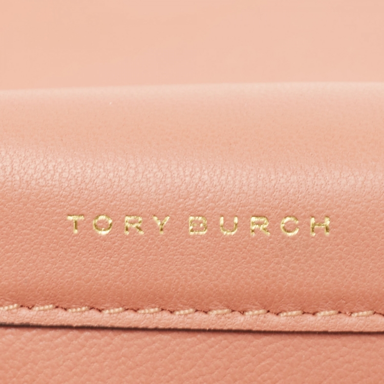 مملوكة مسبقًا Tory Burch Peach Leather Mini Greer Chain Crossbody Bag