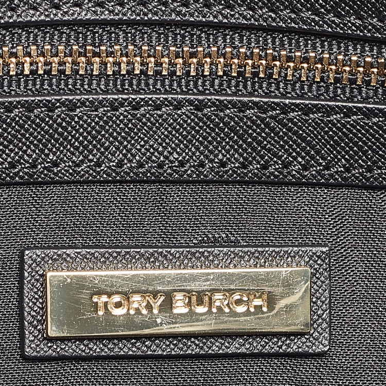 Pre Owned Tory Burch Black Leather Slim Diana Flap Clutch