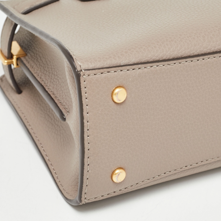 Pre Owned Tory Burch Brown Leather Mini Walker Tote