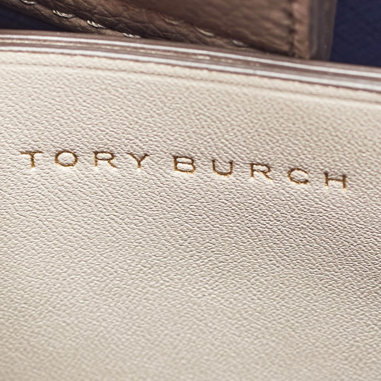 Pre Owned Tory Burch Brown Leather Mini Walker Tote
