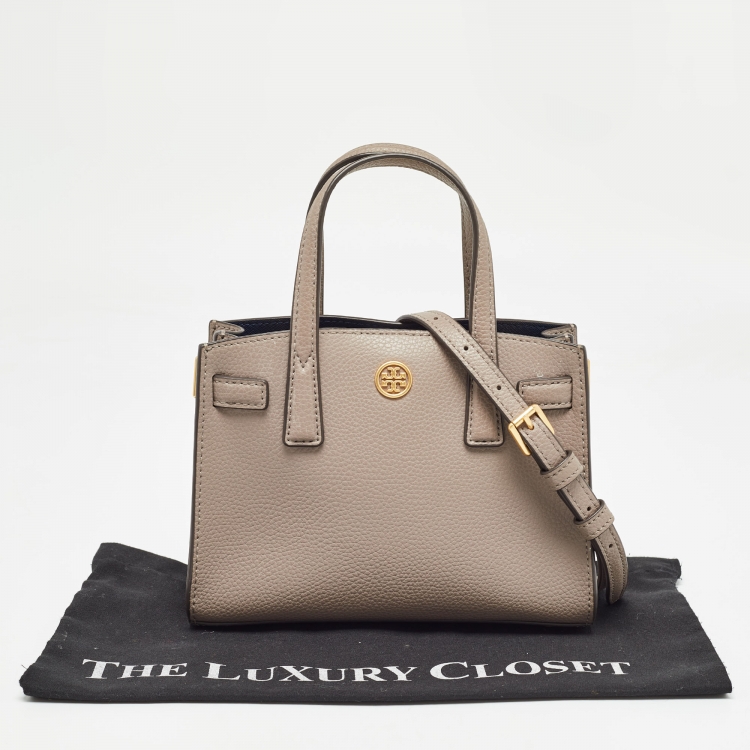 Pre Owned Tory Burch Brown Leather Mini Walker Tote