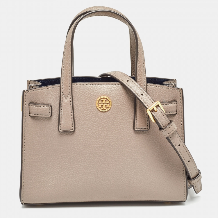 Pre Owned Tory Burch Brown Leather Mini Walker Tote