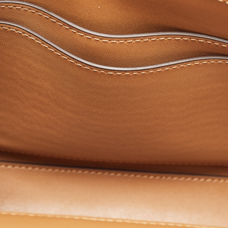 Pre Owned Tory Burch Brown Quilted Leather Fleming Shoulder Bag