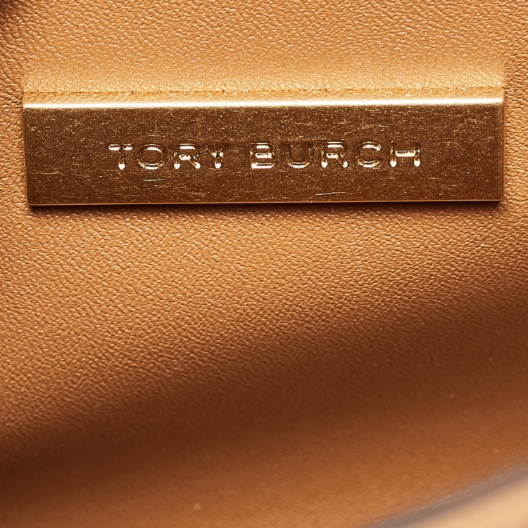 Pre Owned Tory Burch Brown Quilted Leather Fleming Shoulder Bag