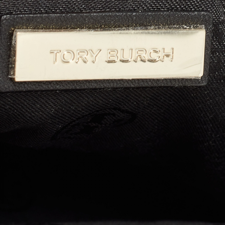 Pre Owned Tory Burch Black Quilted Leather Marion Flap Shoulder Bag