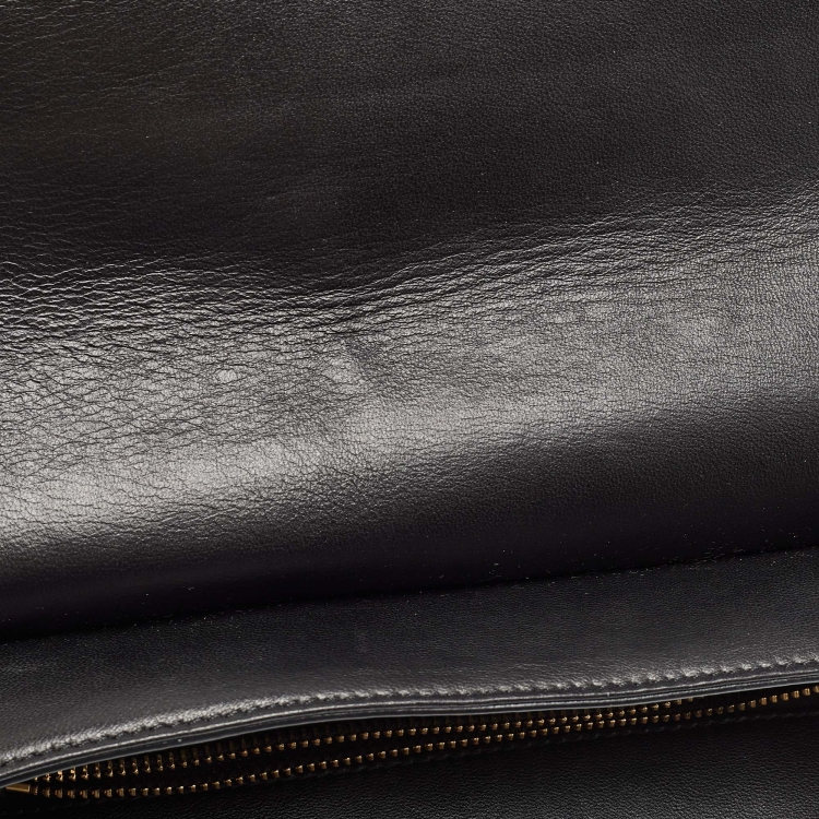 Pre Owned Tory Burch Black Quilted Leather Marion Flap Shoulder Bag