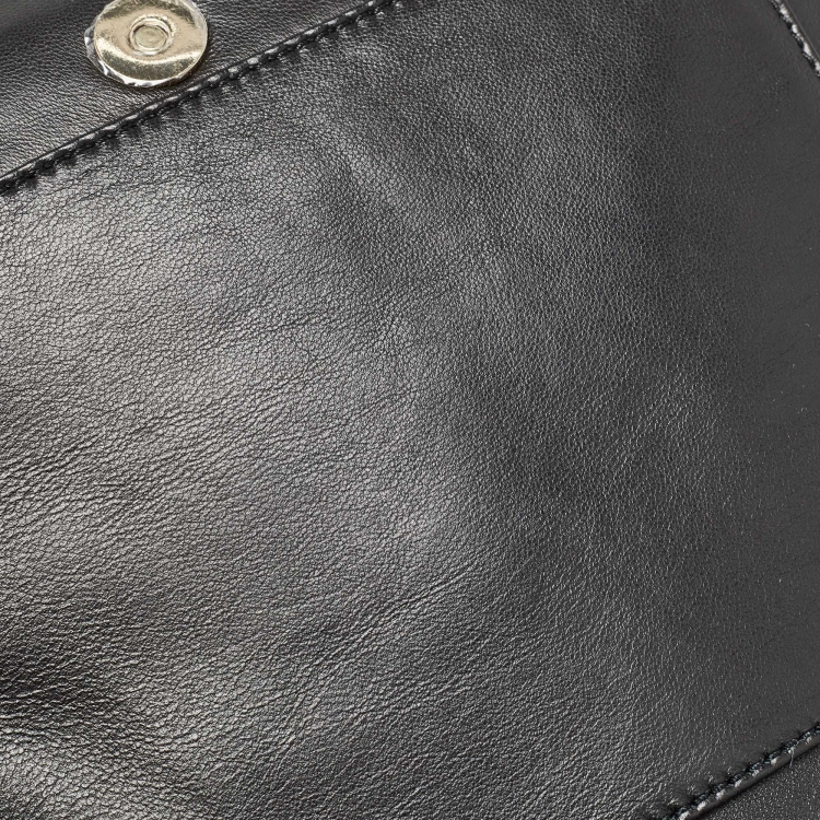 Pre Owned Tory Burch Black Quilted Leather Marion Flap Shoulder Bag