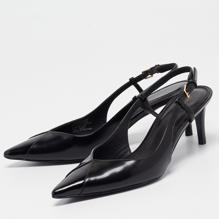 Tory Burch ブラックハイヒール Tory Burch Pierced Leather 90 mm Pumps | Neiman Marcus
