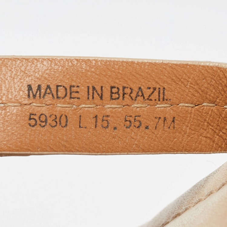 Pre Owned Tory Burch Beige Leather Mini Miller Thong Flat Sandals Size 37