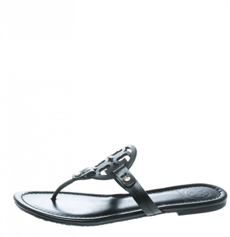 Tory Burch Black Leather Miller Flat Thong Sandals Size  Tory Burch |  TLC
